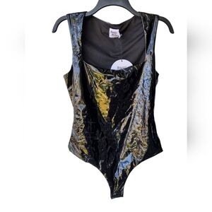 Princess Polly Bartillo Black Faux Leather Sexy Sleeveless S&M Bodysuit 6 NWT